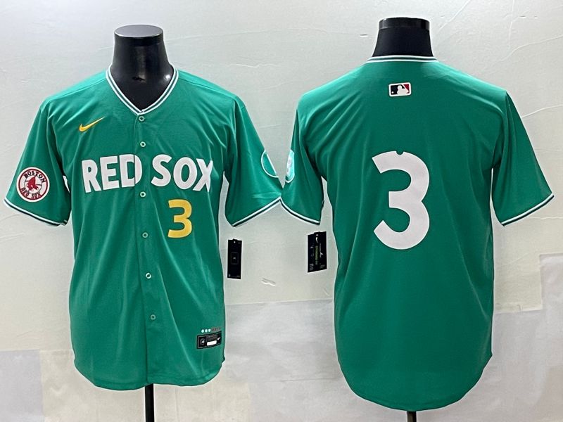 Men 2025 Boston Red Sox #3 No Name Green Joint Name Nike MLB Jersey style 7->boston red sox->MLB Jersey